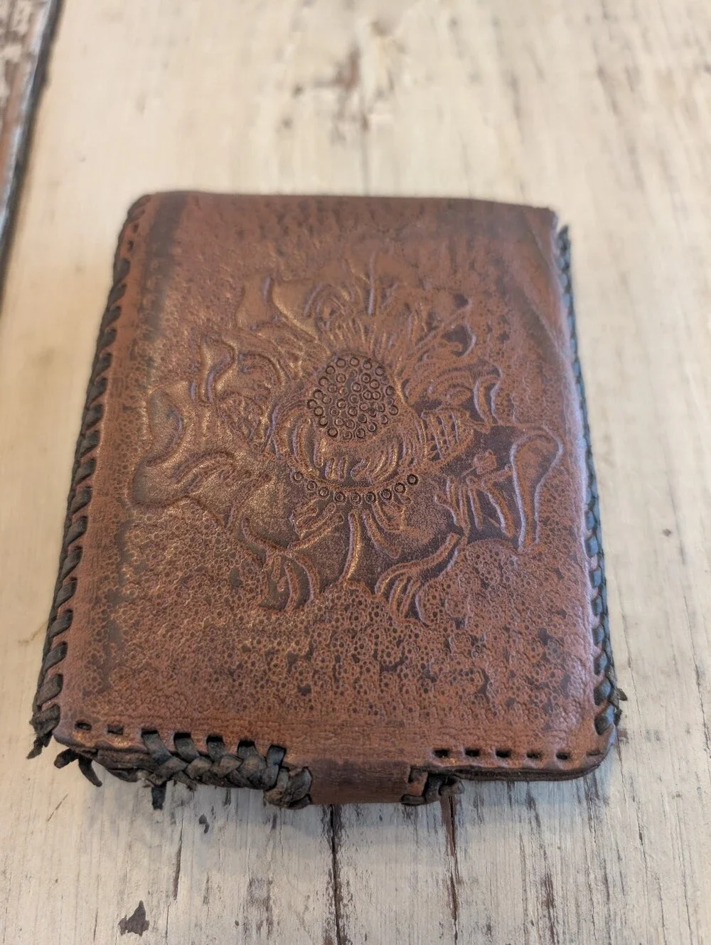 Vtg. Hand Tooled Leather Wallet